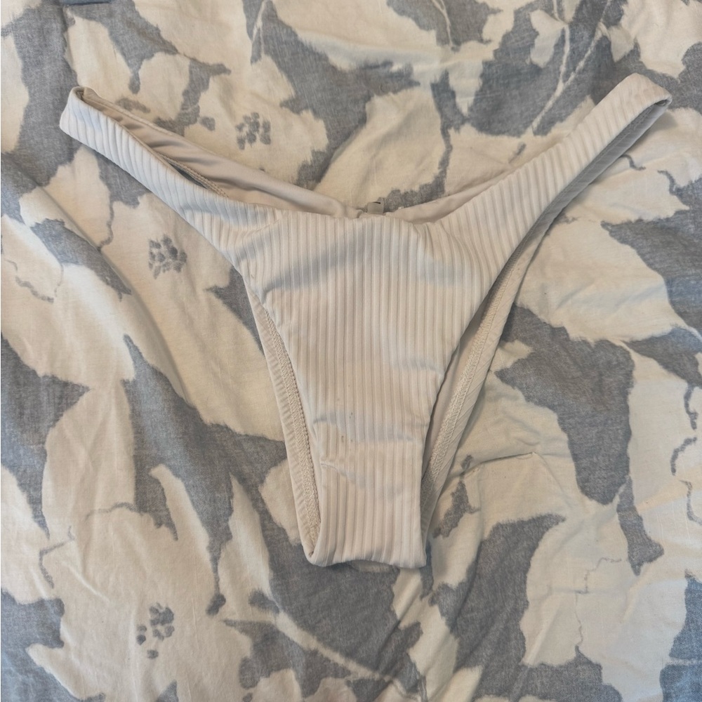Vitamin A White Ribbed Bikini Bottom